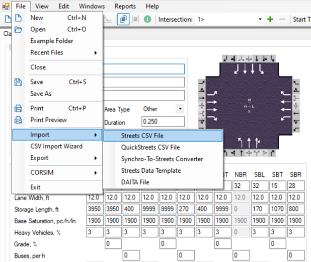 Streets CSV File Import