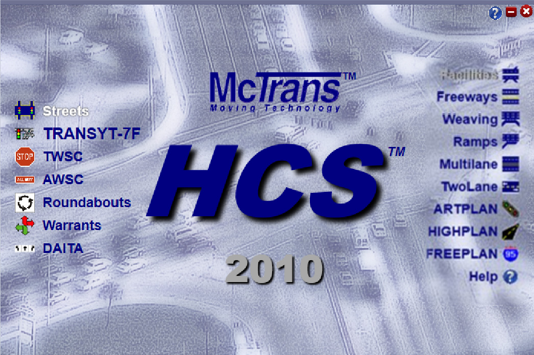 HCS 2010 Main Menu