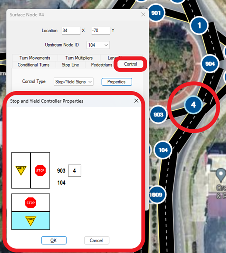 Defining Yield Signs at Conflict Areas