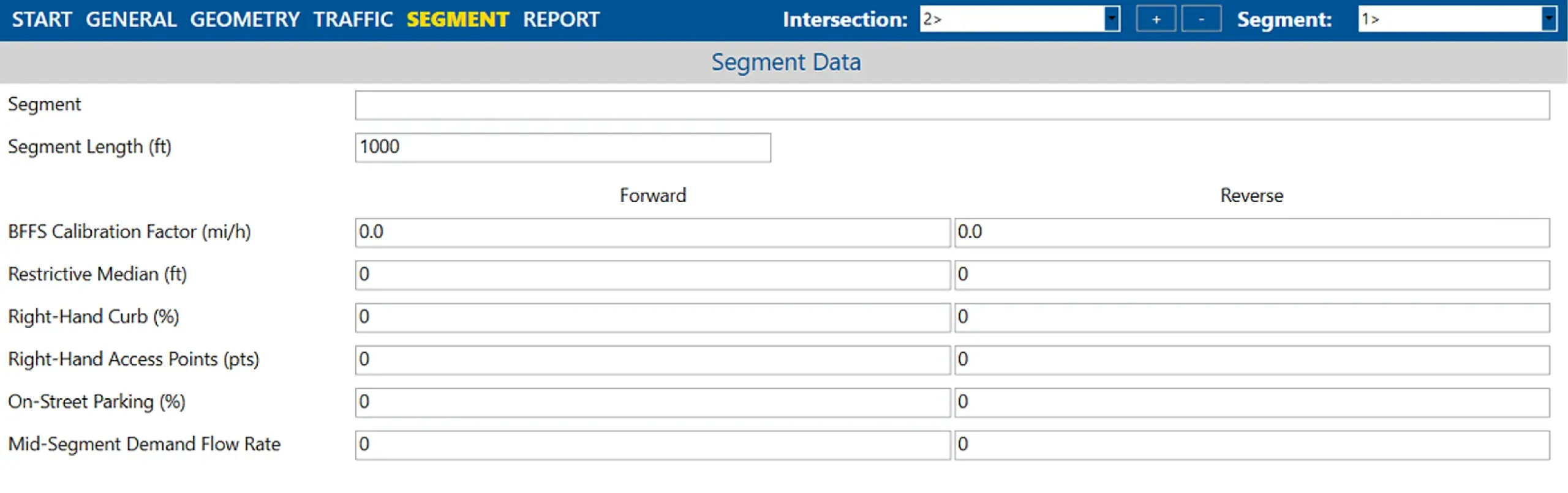 Segment data tab in HCS
